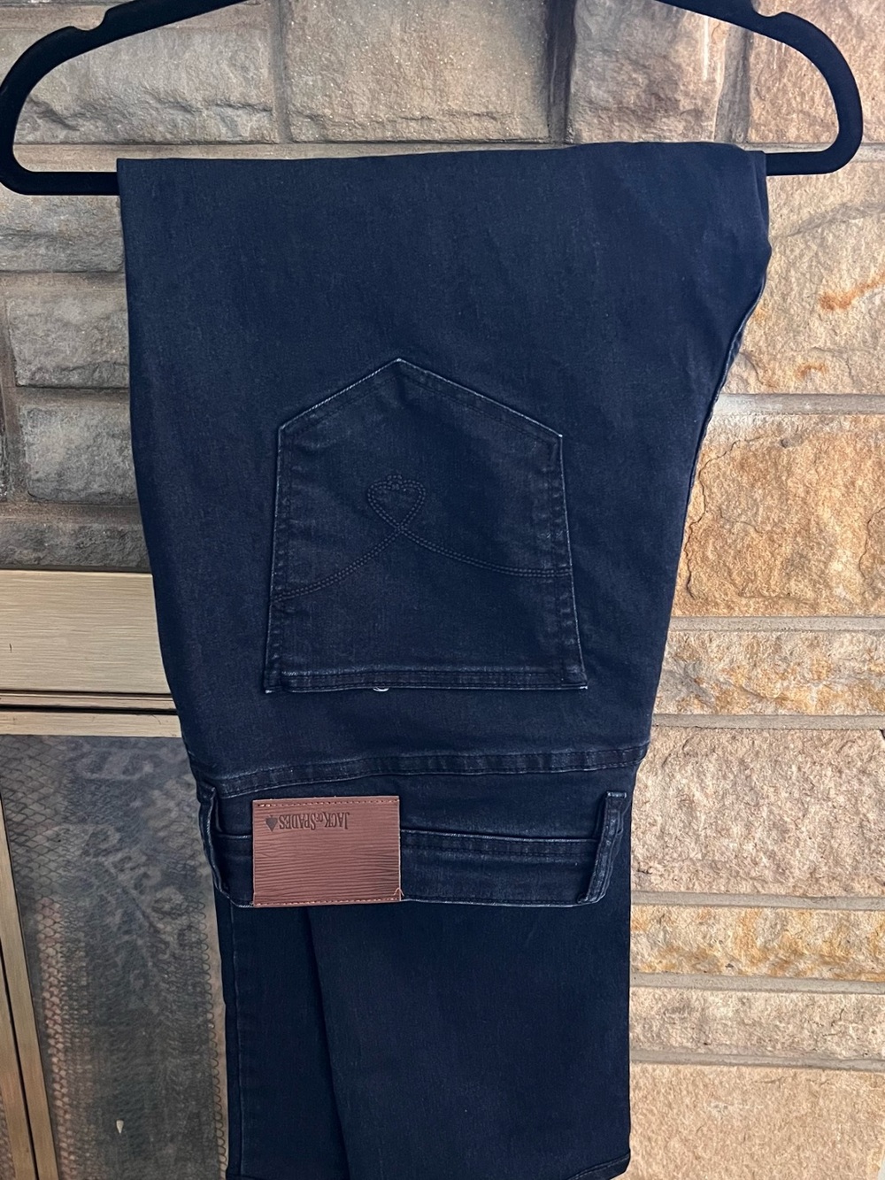 Dark Navy Straight Men's Jeans with Back-Pocket Stitching